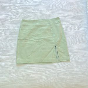 Revolve Mable Pastel Green Linen Mini Skirt